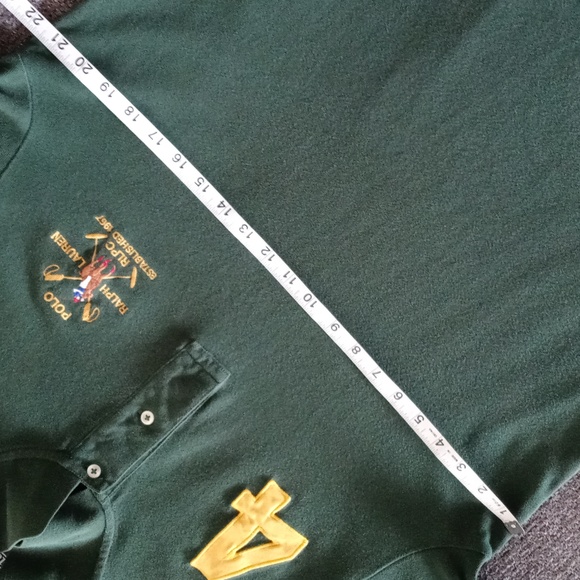 🐎RARE/VTG Polo Ralph Lauren🐎 - Green/Gold Embroidered RLPC D/S Polo - Picture 10 of 14